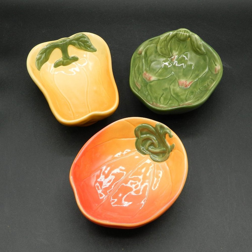 Williams Sonoma Jardin Potager Ceramic Veggie Dip Sauce Dishes, Set of 3